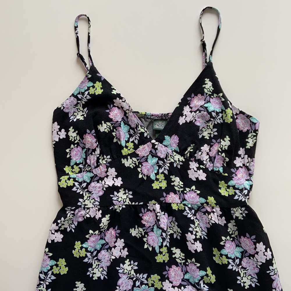 Wild Fable Black Floral Sleeveless Slip Midi Dress - Picture 5 of 7
